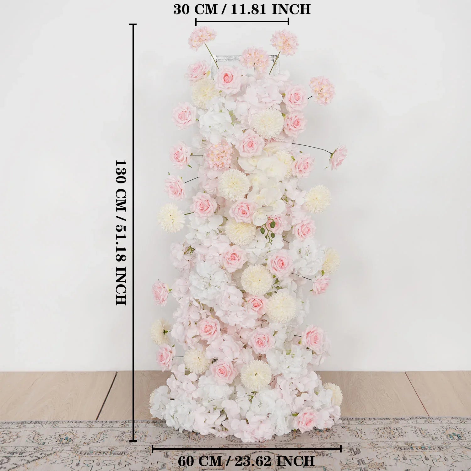 Uflower Pink Rose Orchid Pompoms Wedding Background Arch KT Board Decorative Flower SET80085 - Uflower