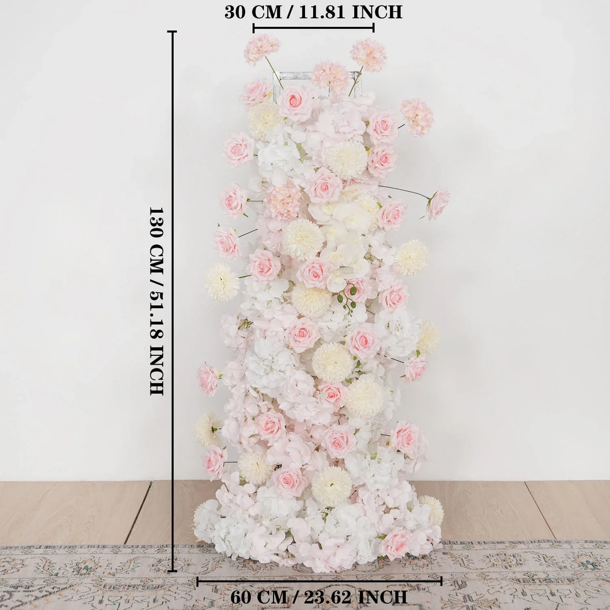 Uflower Pink Rose Orchid Pompoms Wedding Background Arch KT Board Decorative Flower SET80085 - Uflower