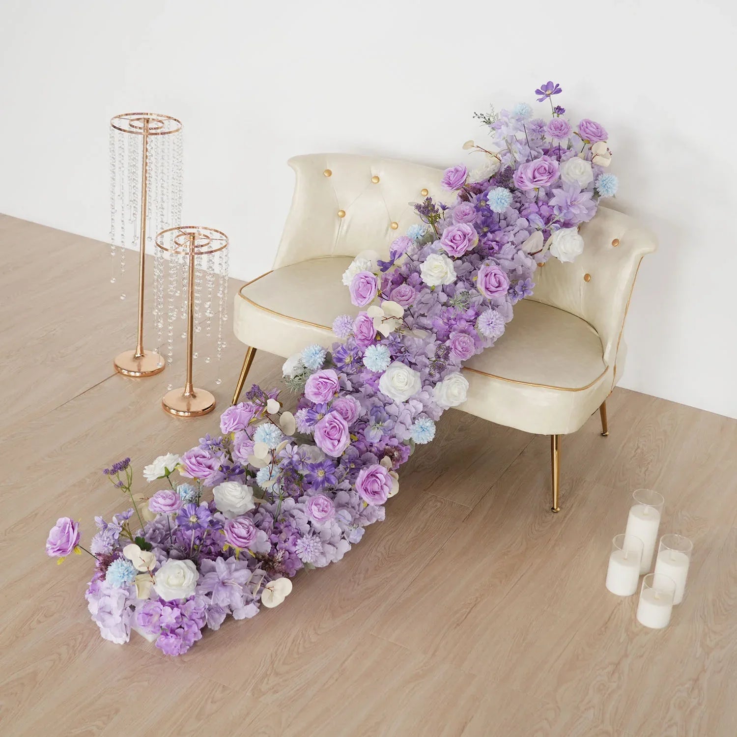 Uflower Purple Rose Floral Door Arch Wedding Party Backdrop Decoration MC80093 - Uflower