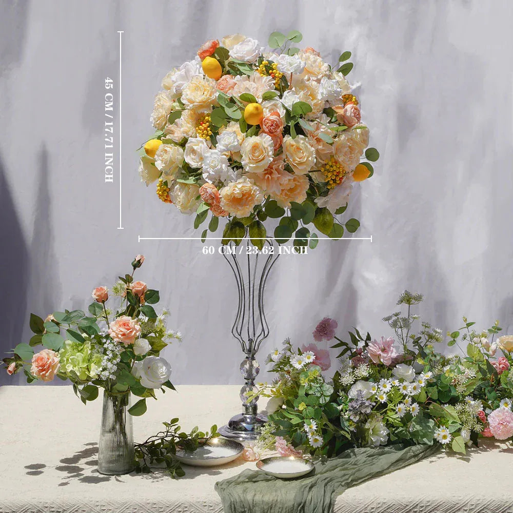 Artificial Lemon Flower Wedding Table Centerpiece DD02502 - Uflower