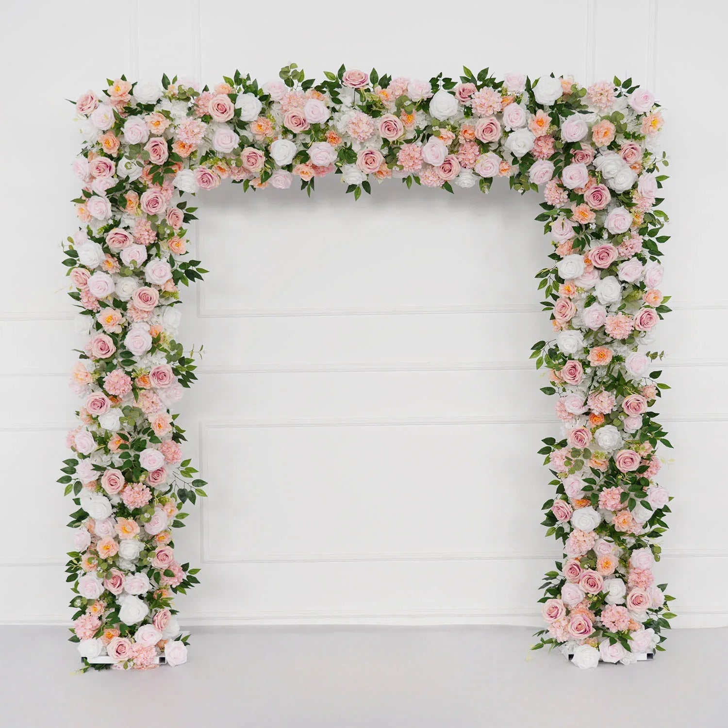 Uflower White Pink Rose Floral Square Arch Wedding Party Backdrop Decoration SET80117 - Uflower