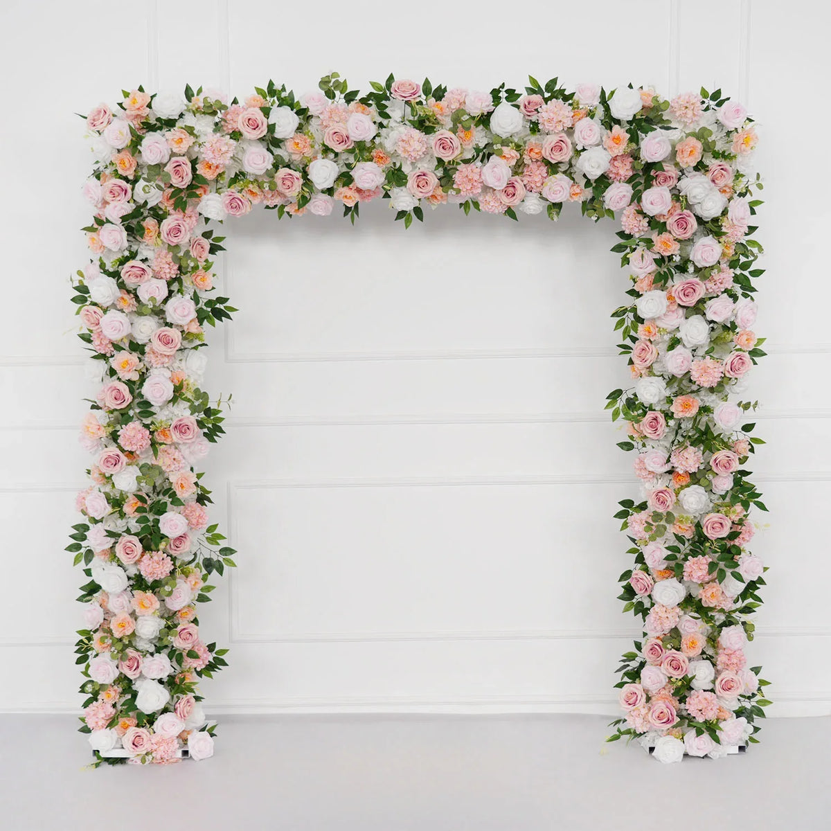 Uflower White Pink Rose Floral Square Arch Wedding Party Backdrop Decoration SET80117 - Uflower