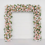 Uflower White Pink Rose Floral Square Arch Wedding Party Backdrop Decoration SET80117 - Uflower