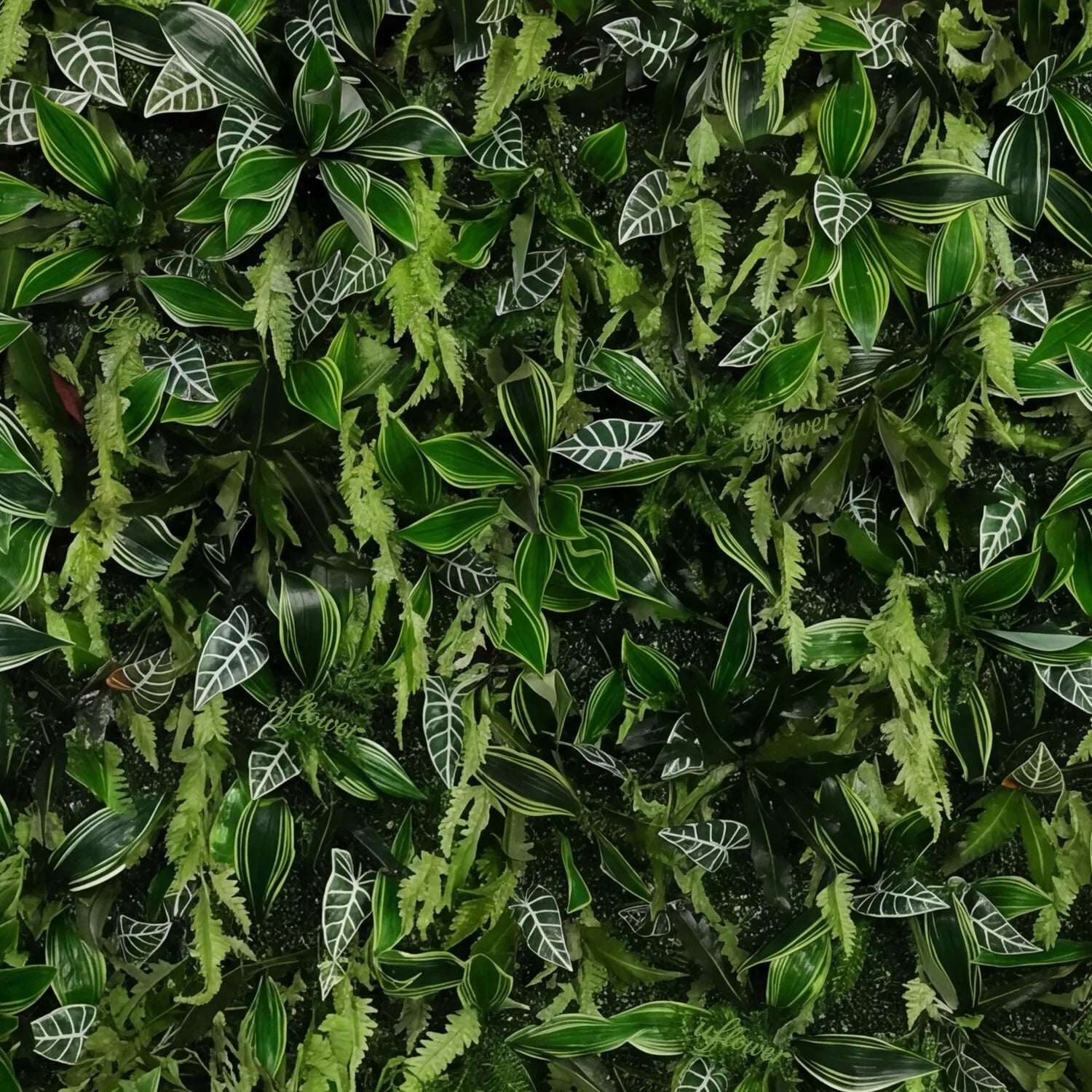 Uflower Green Brazilian Leaf Wall for Wedding Event Decor SET80255-01