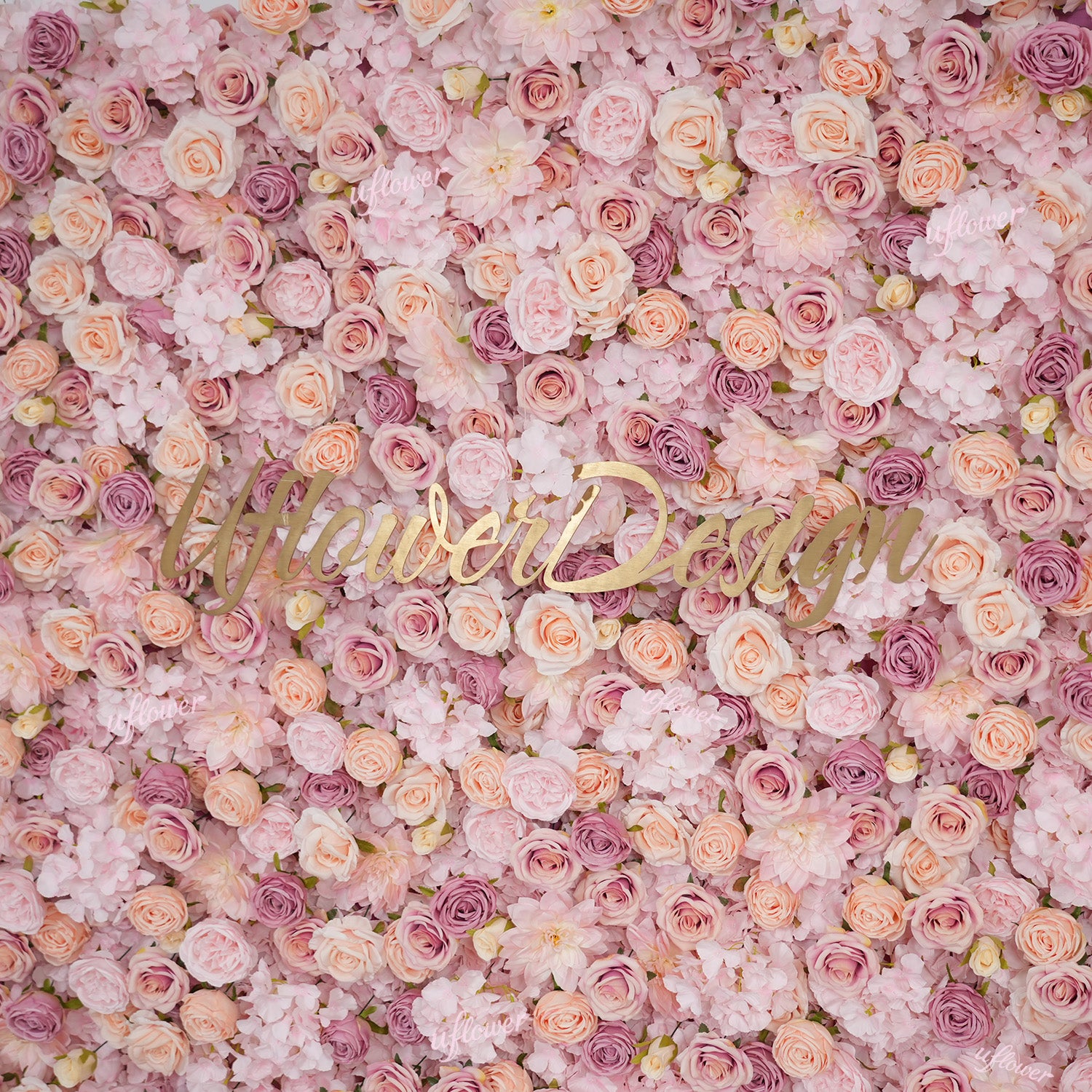 UflowerBlush Rose Flower Wall Backdrop Wedding Party Decoration SET80093-01
