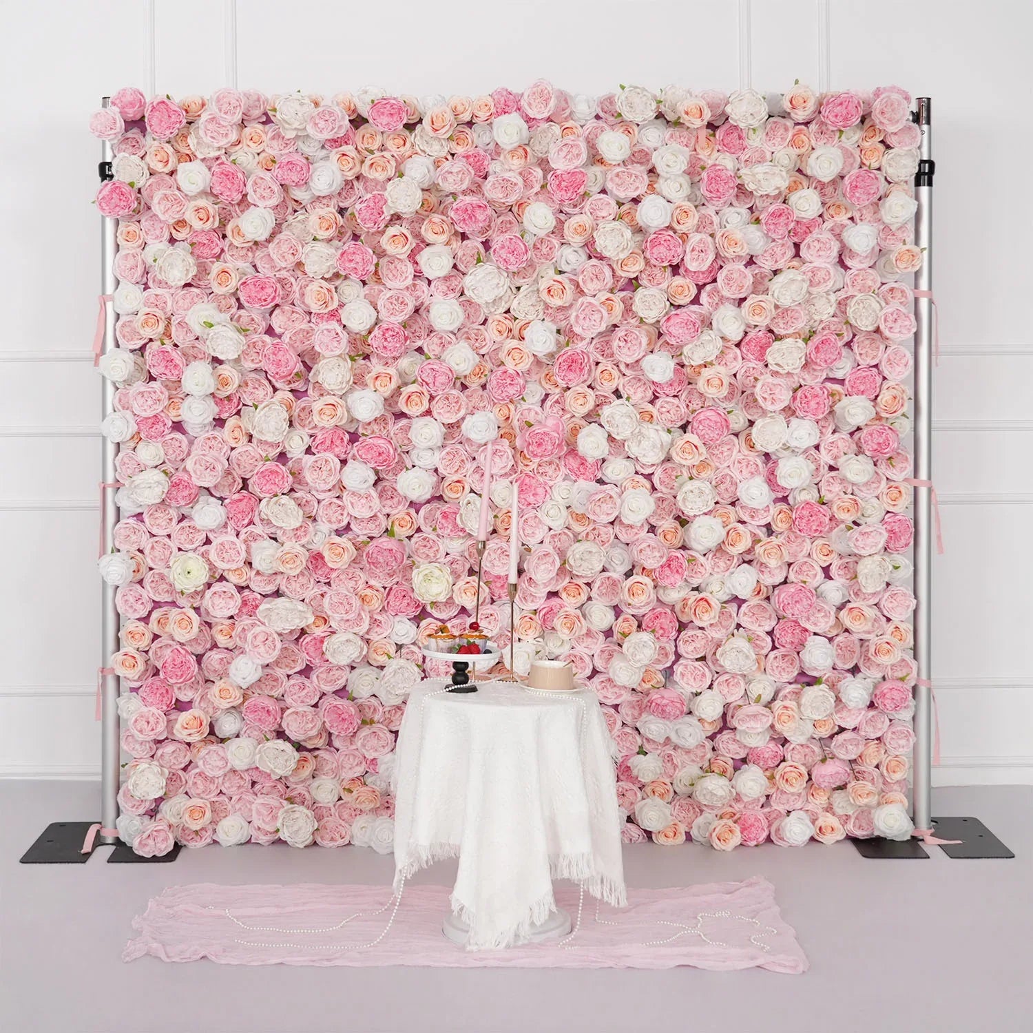 Uflower Artificial Pink Rose Wall Wedding Backdrop Decor SET80070 - Uflower