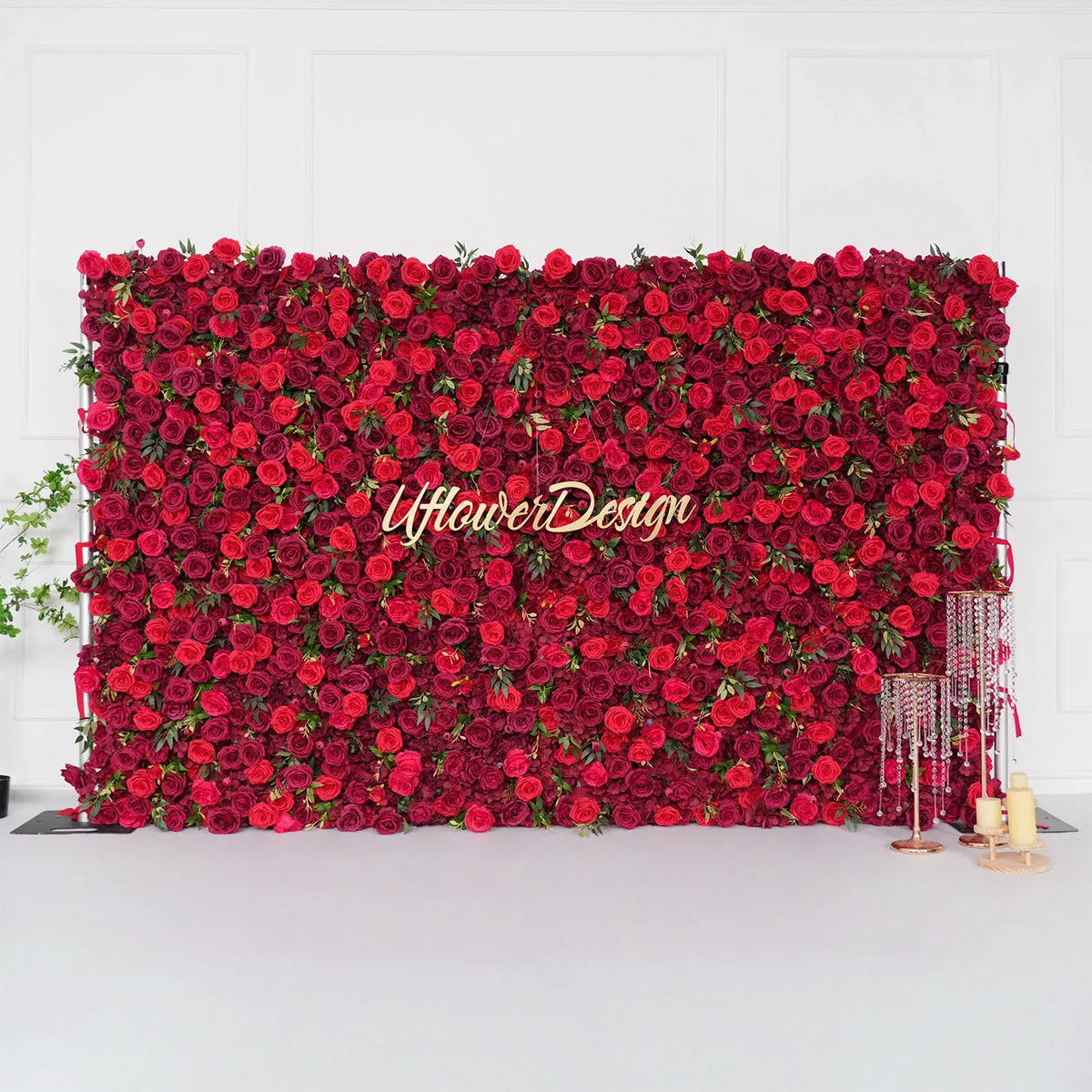 Uflower Artificial Red Rose Wall Wedding Backdrop Decor SET80118 - Uflower
