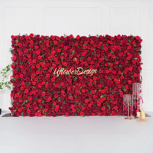 Uflower Artificial Red Rose Wall Wedding Backdrop Decor SET80118 - Uflower