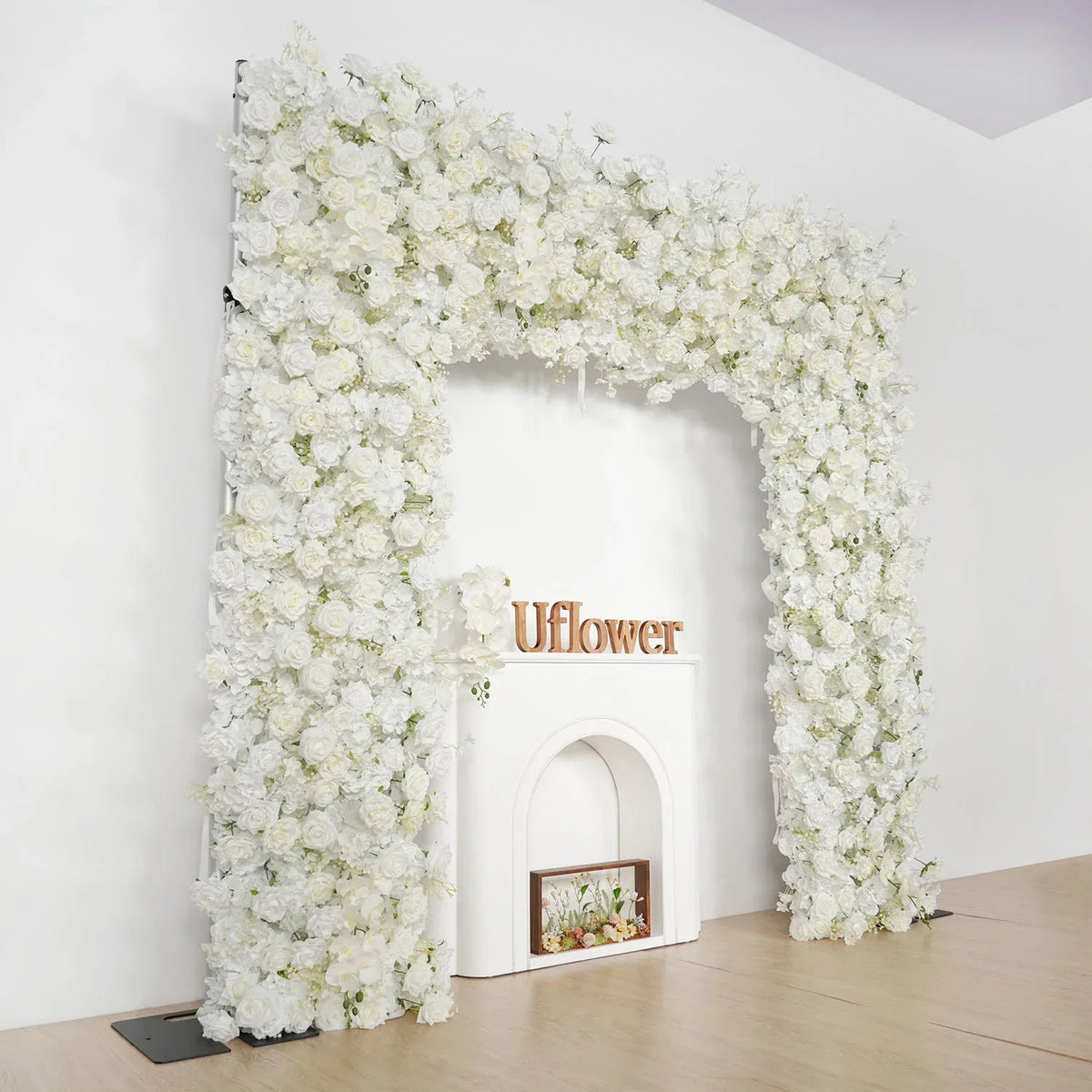 Uflower White Rose Wedding Background Flower Arrangement Arch Decoration SET80112 - Uflower