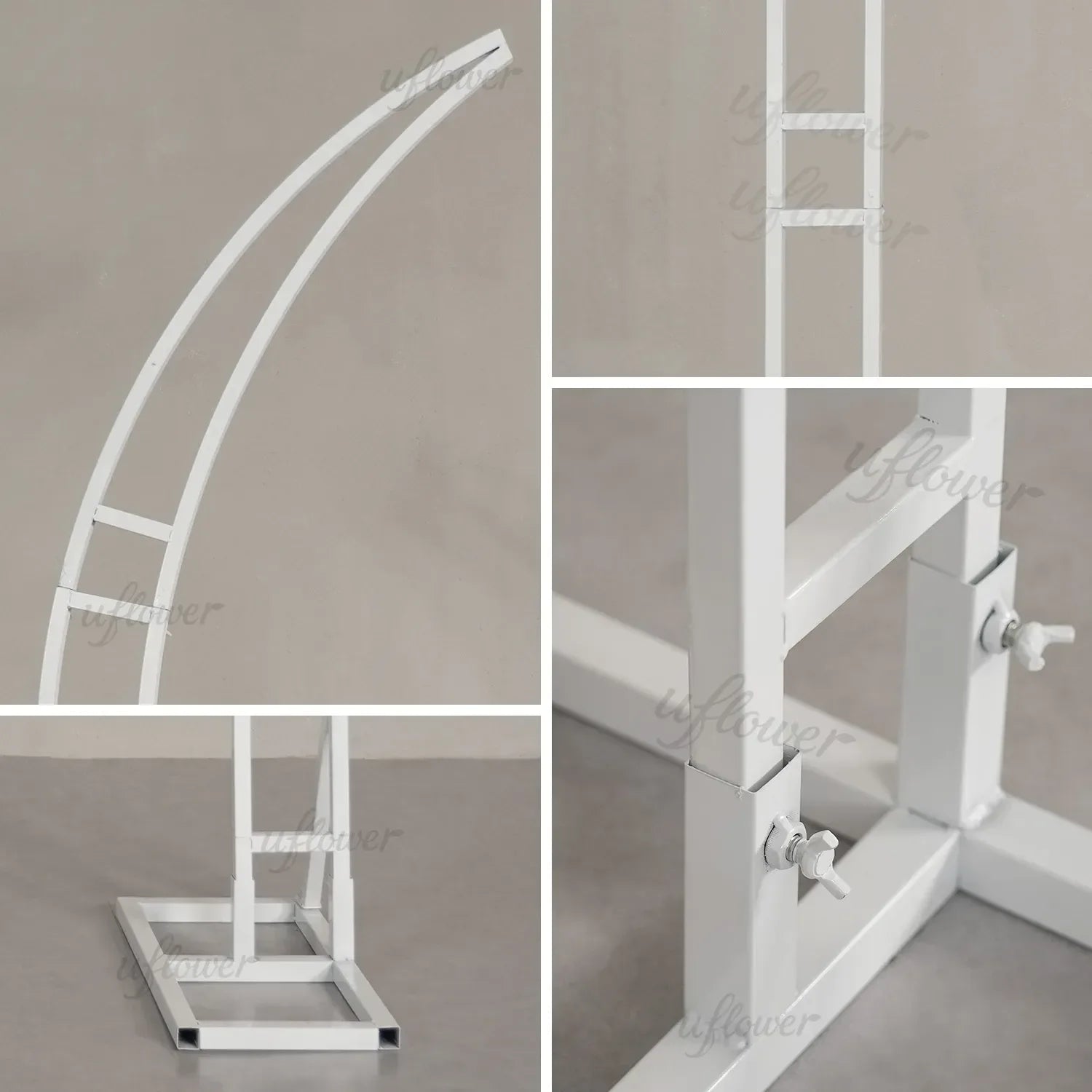 Uflower Wrought Iron Arch Flower Door Shelf Outdoor Wedding Backdrop Decor MSD80005-01 - Uflower