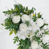 Uflower Artificial White Flower Row KT Background Wedding Decor SET80062 - Uflower