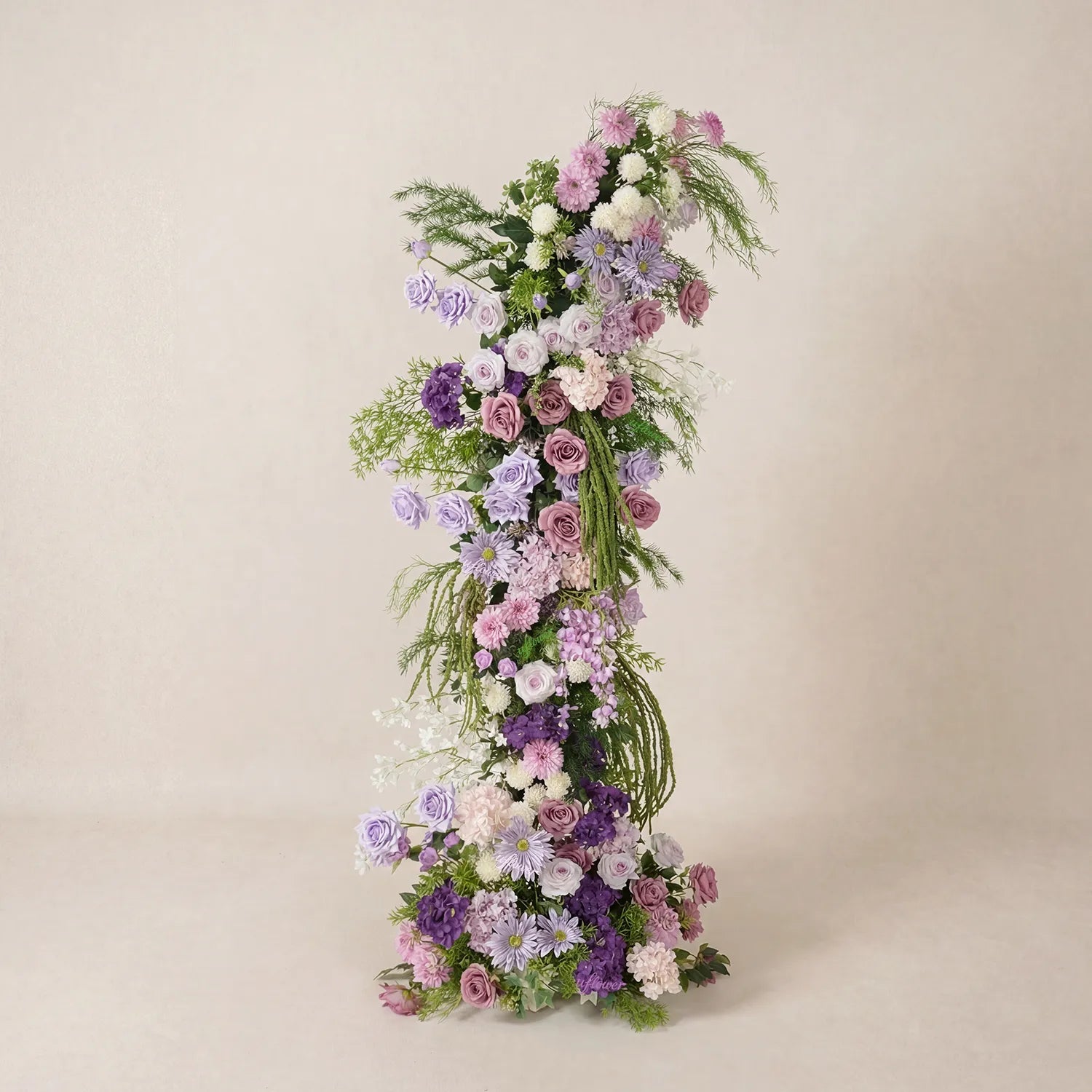 Uflower Purple Floral Greenery Arrangement Horn Arch Wedding Backdrop Props SET80227