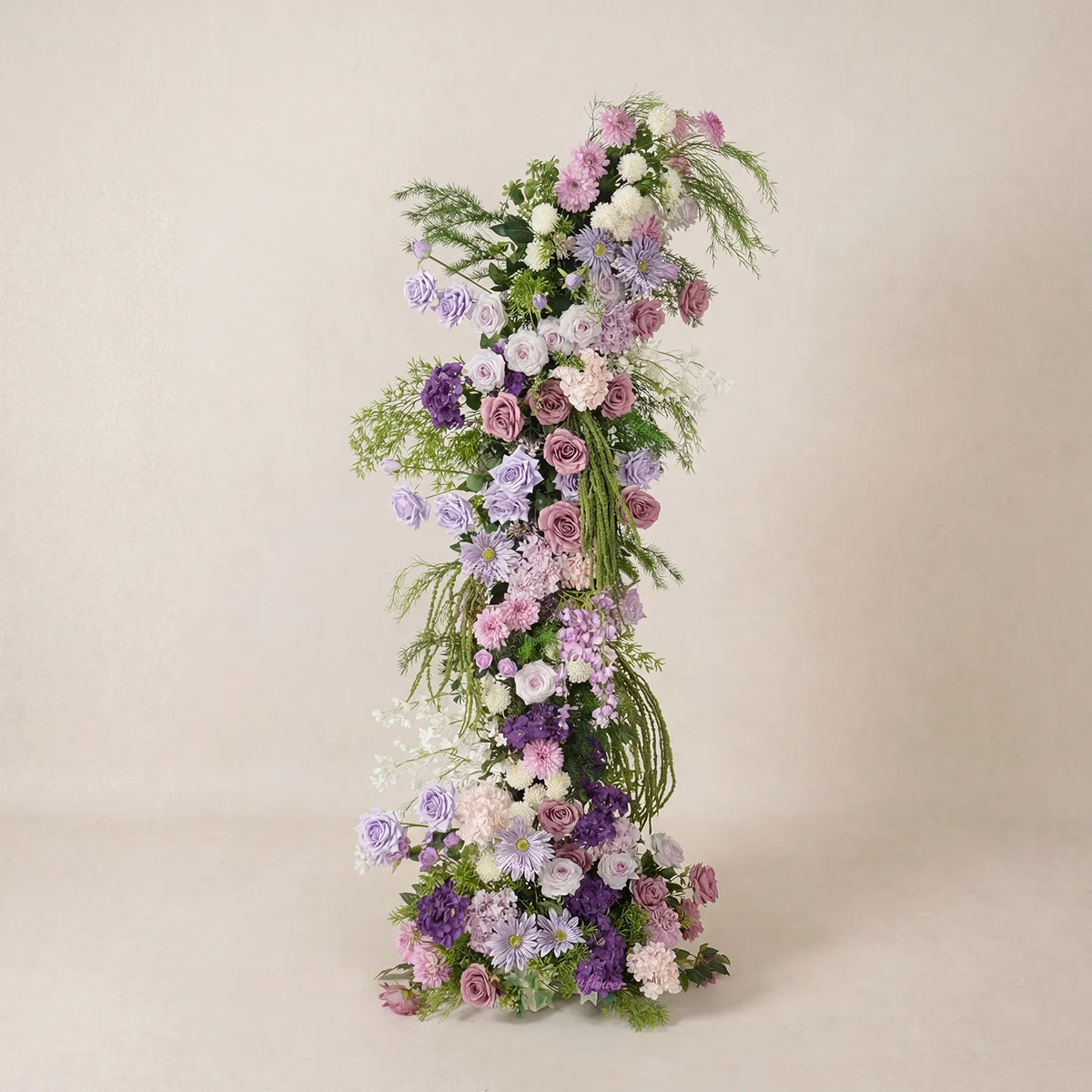 Uflower Purple Floral Greenery Arrangement Horn Arch Wedding Backdrop Props SET80227