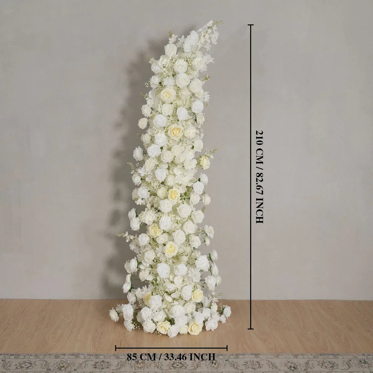 Uflower White Rose Horn Arch Floral Arrangement Wedding Backdrop Decor SET80162 - Uflower
