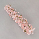 Chemin de table rose Uflower, décor floral de canapé, toile de fond de mariage SET80213