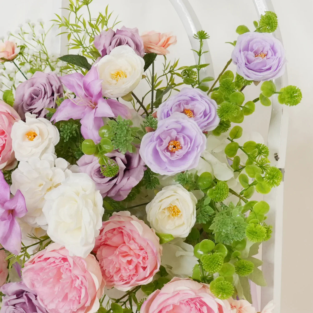 Uflower Artificial Purple Pink Wedding KT Backdrop Flower Row Decor SET80077 - Uflower
