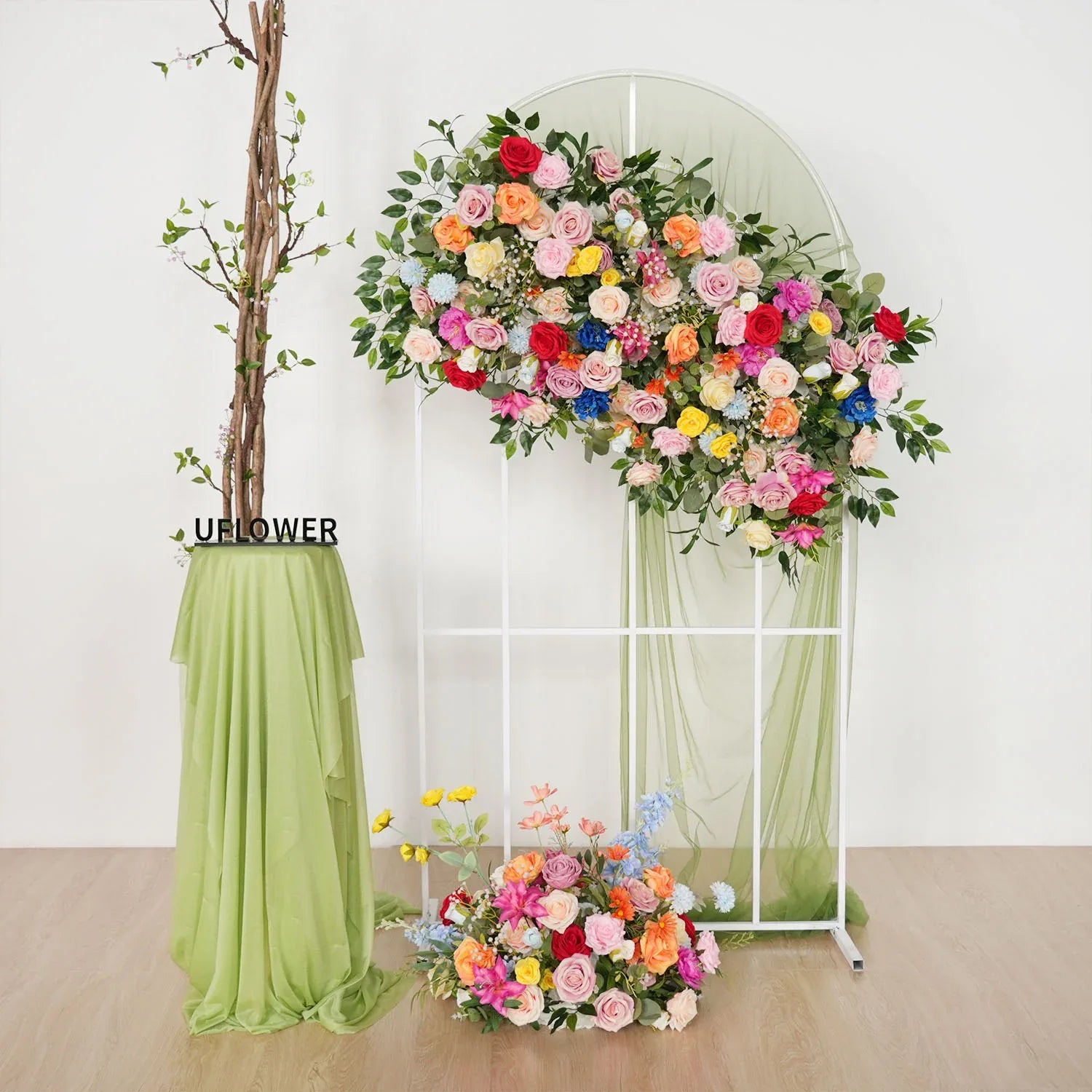 Uflower Artificial Colored Rose Flower Row Wedding KT Backdrop Decor SET80116 - Uflower