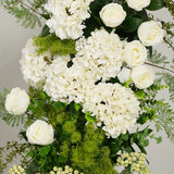 Décor de toile de fond pour fête de mariage en arche florale blanche Uflower, verdure, corne, ENSEMBLE80220