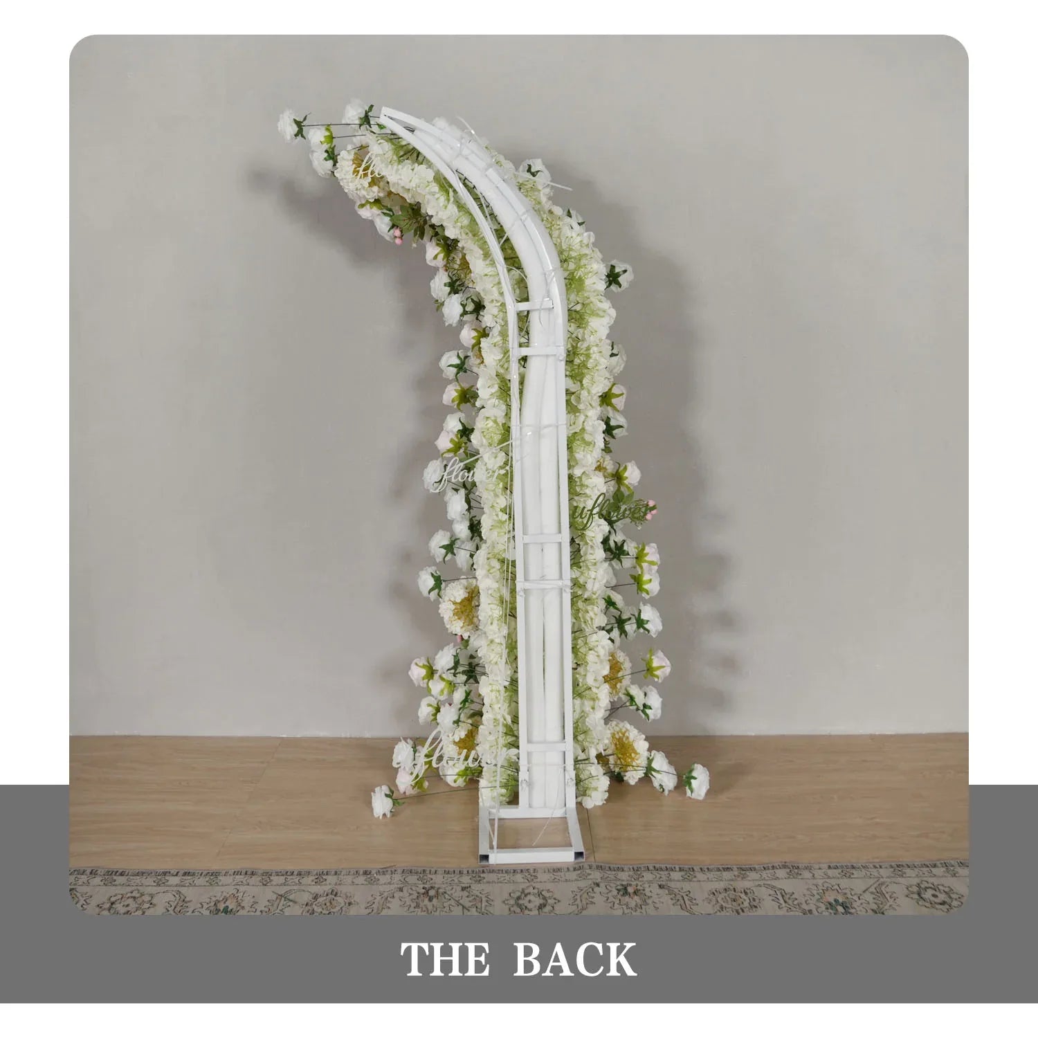 Uflower Pink White Rose Floral Horn Arch Wedding Party Backdrop Decor SET80143 - Uflower