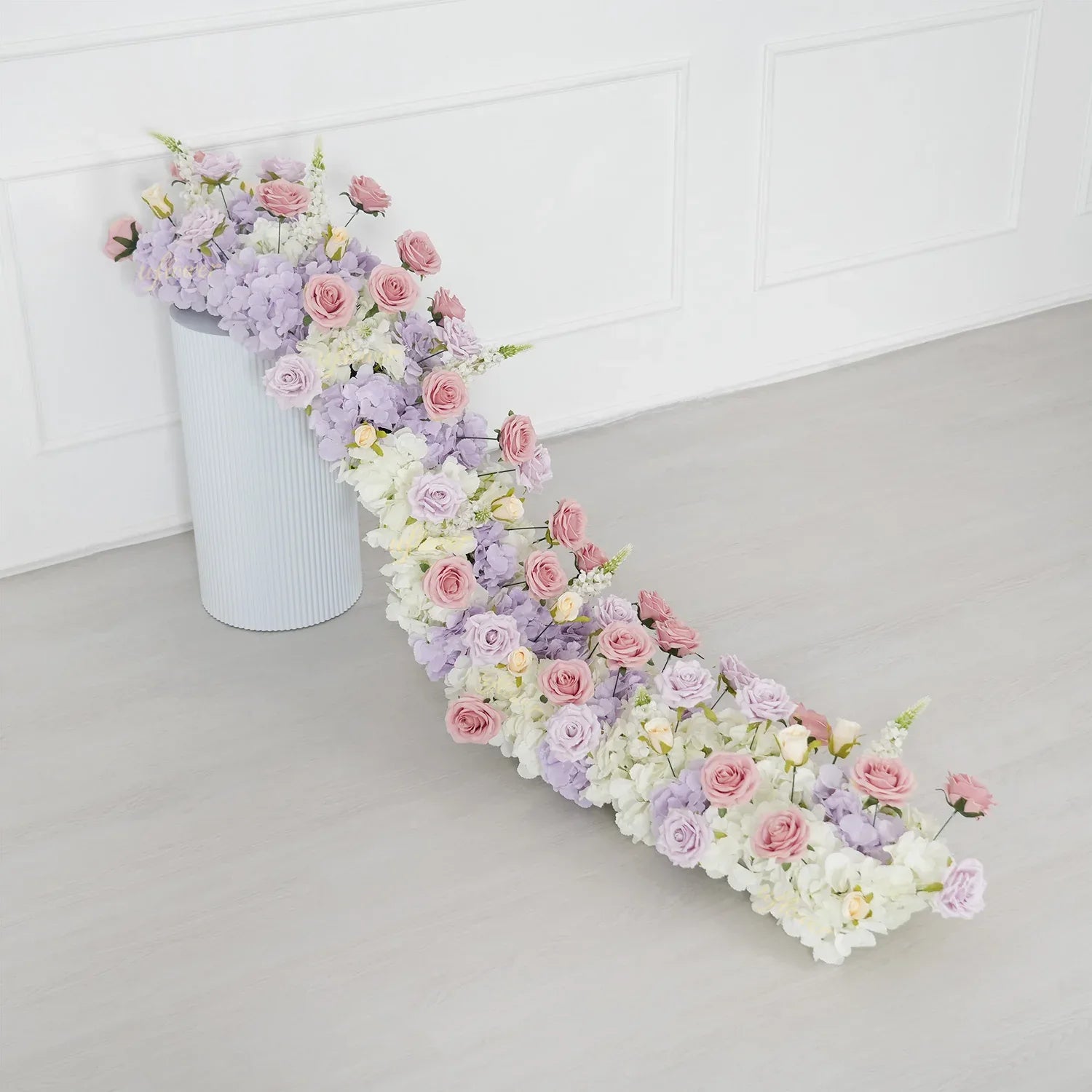 Uflower Purple Pink Floral Arrangement Wedding Arch Backdrop Party Flower Row Decor SET80197 - Uflower