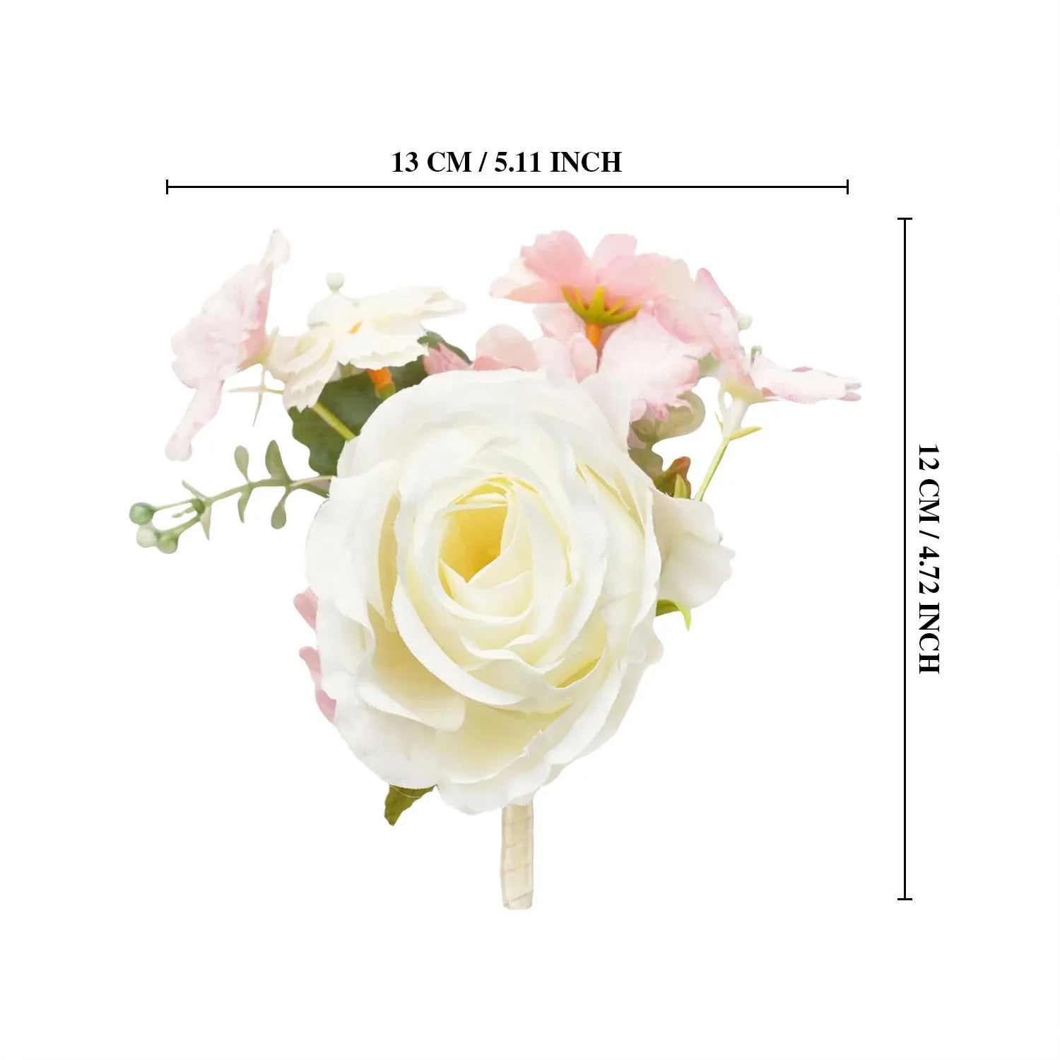 Uflower Pink White Series Bride Bouquet Wrist Corsage Groom Boutonniere Wedding Event Supplies SET80080-01 - Uflower