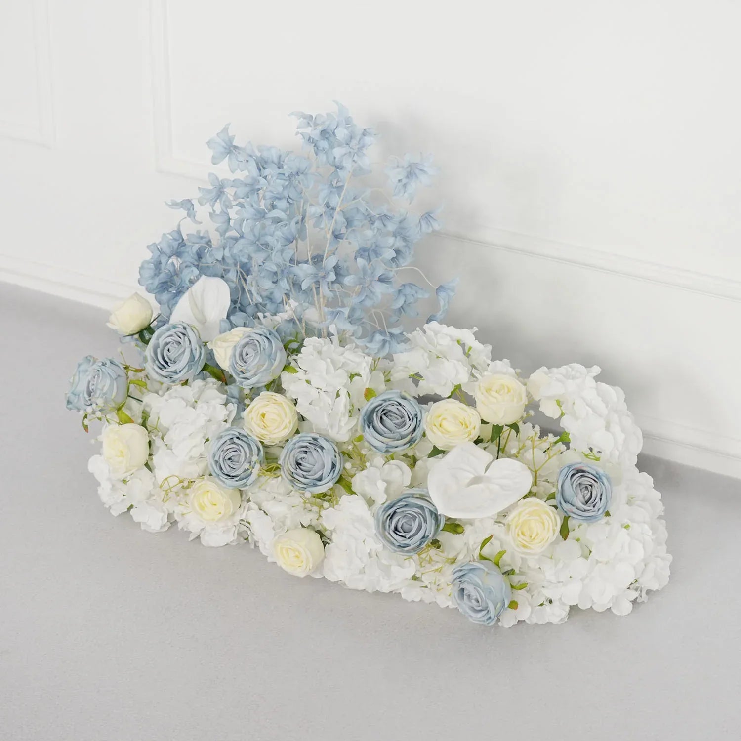 Uflower Blue White Flower Wedding Backdrop Arch Floral Arrangement SET80121 - Uflower