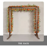 Uflower Orange Red Rose Floral Square Arch Wedding Party Ceremony Backdrop Decor SET80194 - Uflower