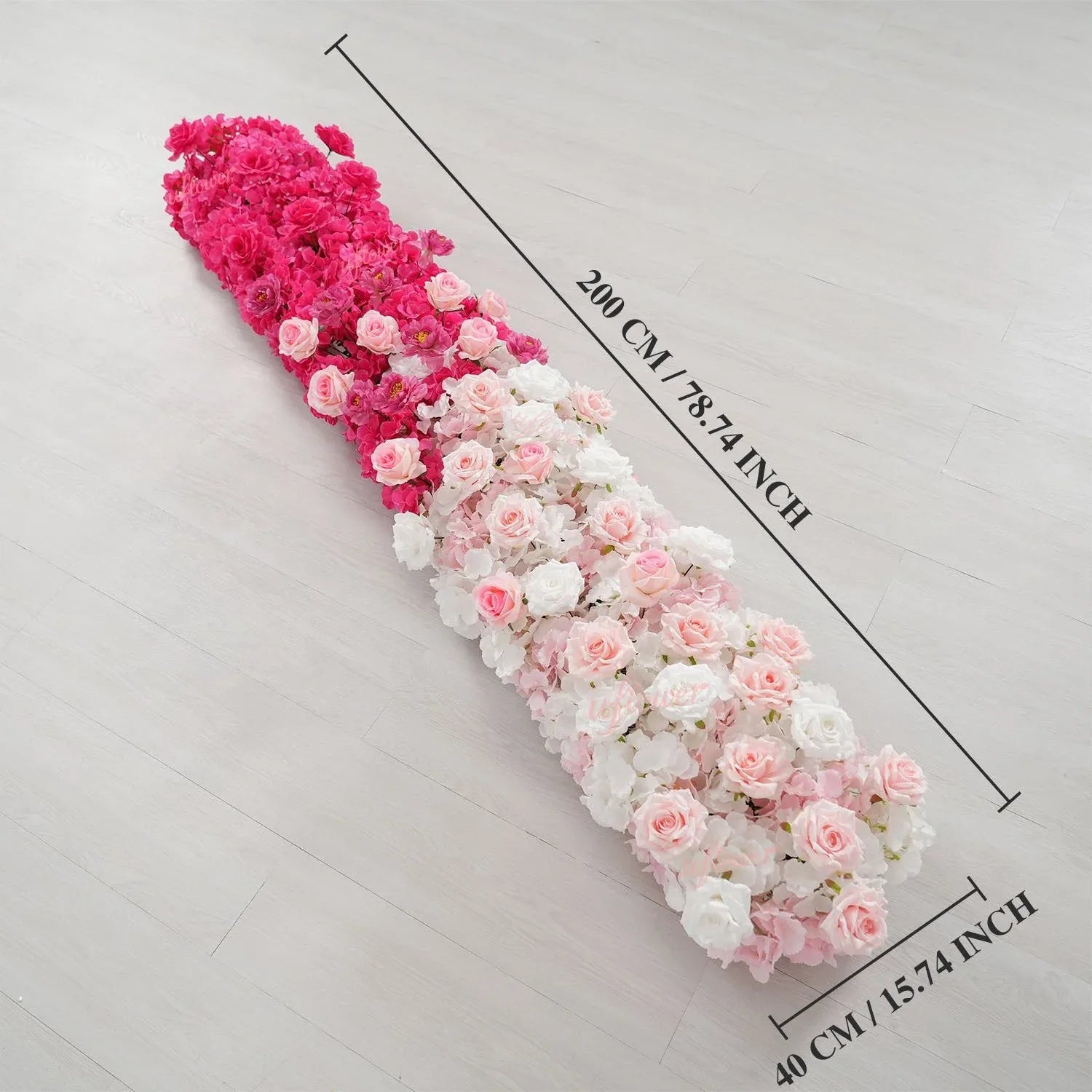 Uflower Gradient Pink Flower Row Wedding Party Backdrop Decor SET80179 - Uflower