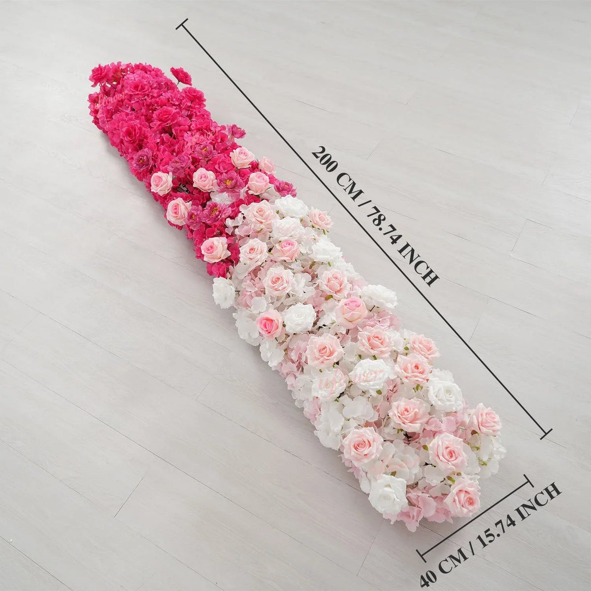 Uflower Gradient Pink Flower Row Wedding Party Backdrop Decor SET80179 - Uflower