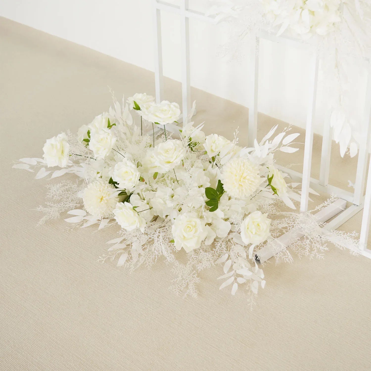 Uflower Artificial White Wedding KT Backdrop Flower Row Decor SET80061 - Uflower