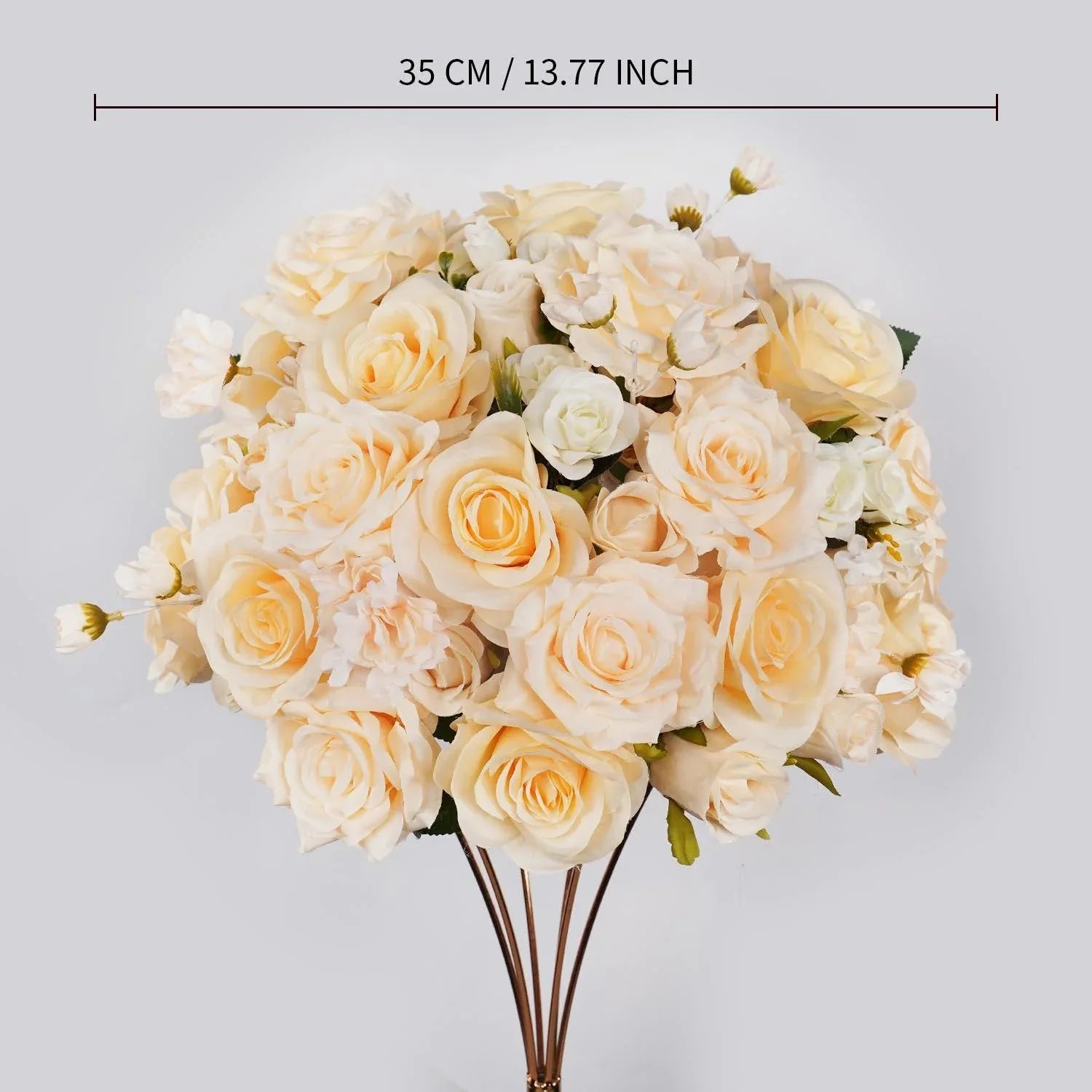Uflower Artificial 35CM Champagne Rose Table Centerpiece MB80021-01 - Uflower