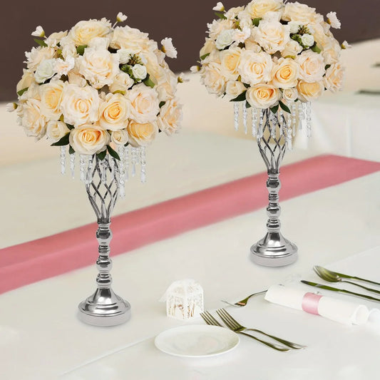 Uflower Artificial 35CM Champagne Rose Table Centerpiece MB80021-01 - Uflower