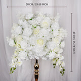 Uflower Artificial 50CM White Rose Table Centerpiece MB80024 - Uflower