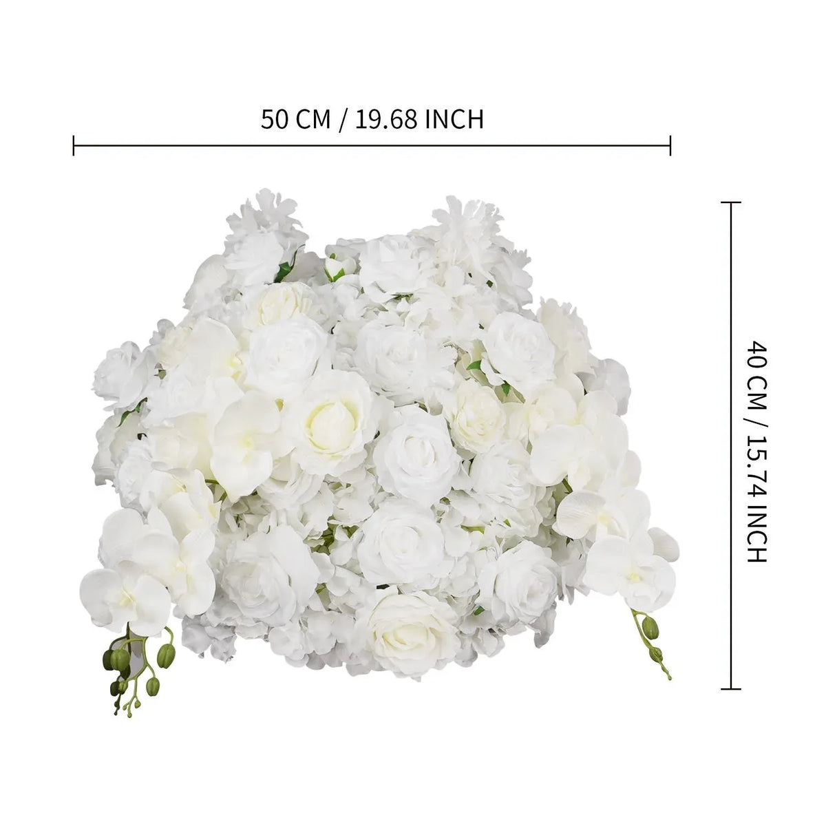 Uflower Artificial 50CM White Rose Table Centerpiece MB80024 - Uflower