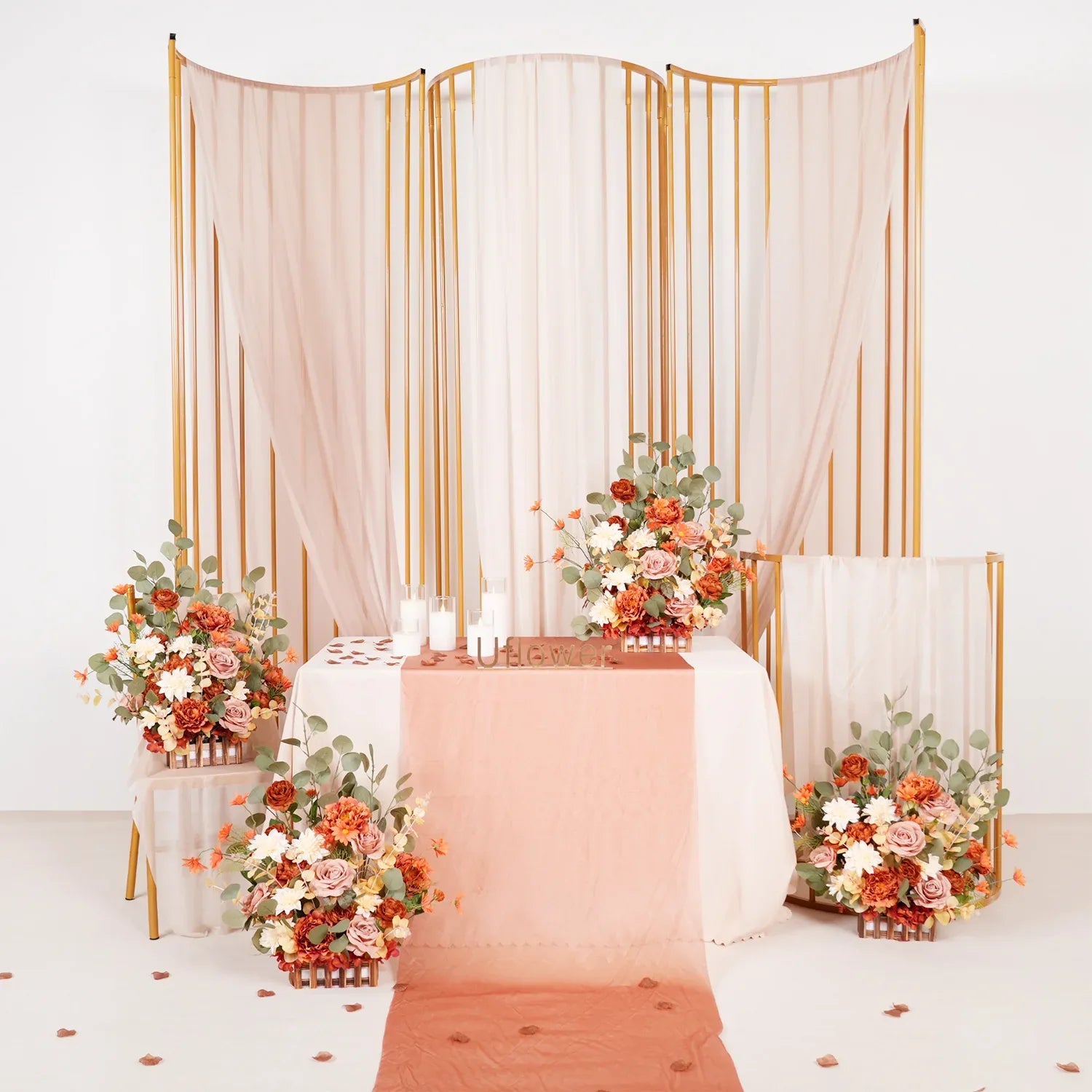 Uflower Artificial Brown Greenery Wedding Fence Flower MD80011-01 - Uflower