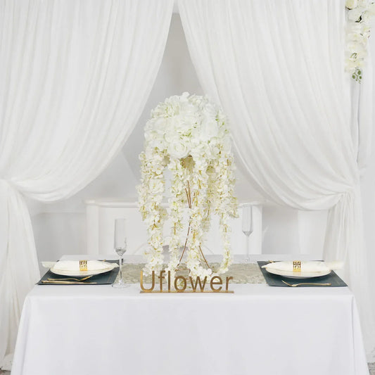Uflower Artificial DIY Champagne Wisteria Vine Flores Table Centerpiece MB80037-01 - Uflower