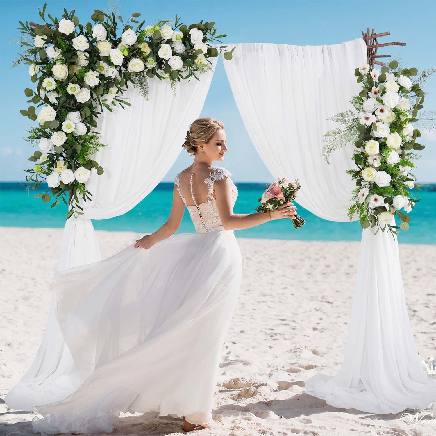 Uflower Artificial Green Leaf Eucalyptus White Rose Corner Floral SET80027 - Uflower