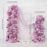 Uflower Artificial Purple Roses Wedding KT Background Decor Flower Row SET80008 - Uflower