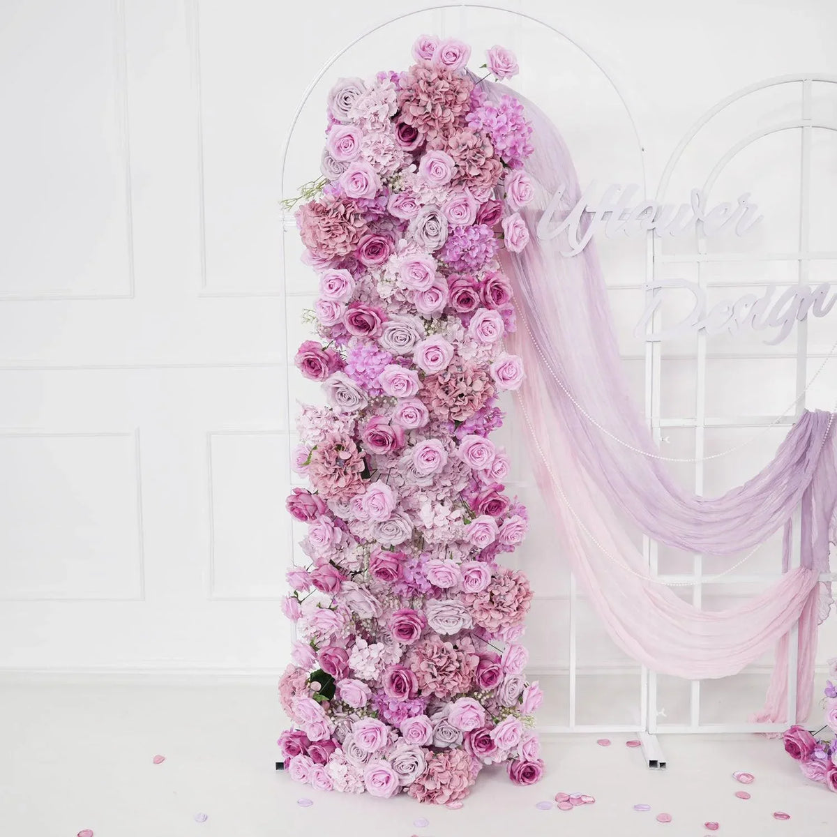 Uflower Artificial Purple Roses Wedding KT Background Decor Flower Row SET80008 - Uflower
