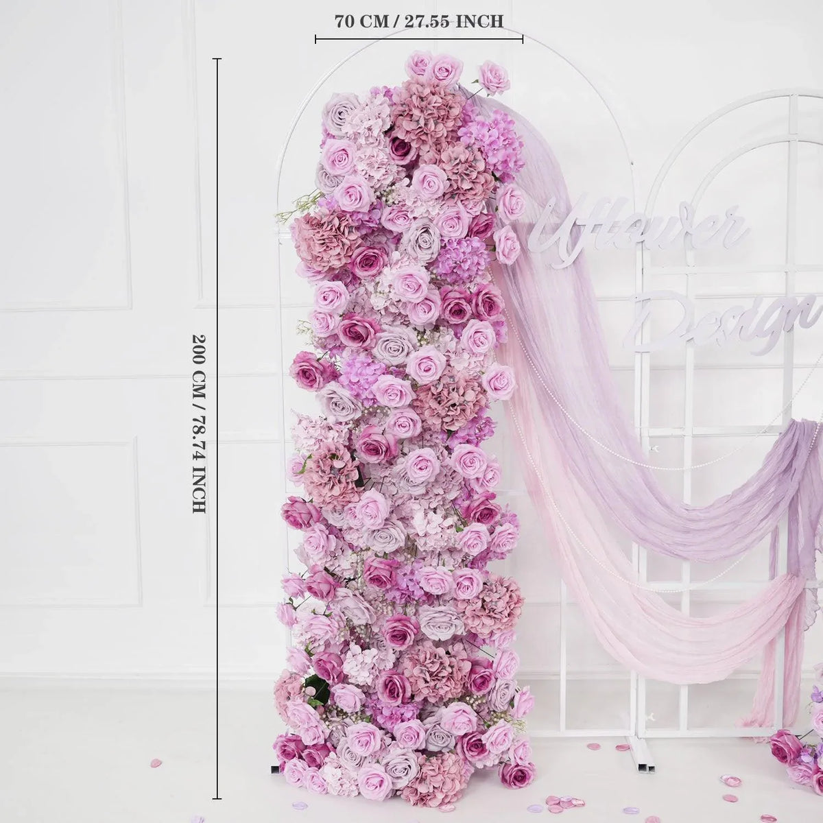 Uflower Artificial Purple Roses Wedding KT Background Decor Flower Row SET80008 - Uflower