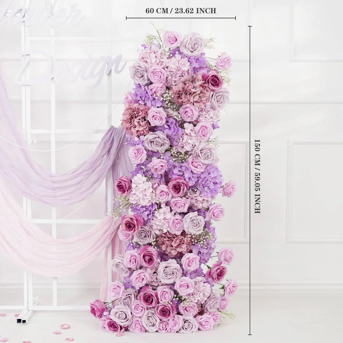 Uflower Artificial Purple Roses Wedding KT Background Decor Flower Row SET80008 - Uflower