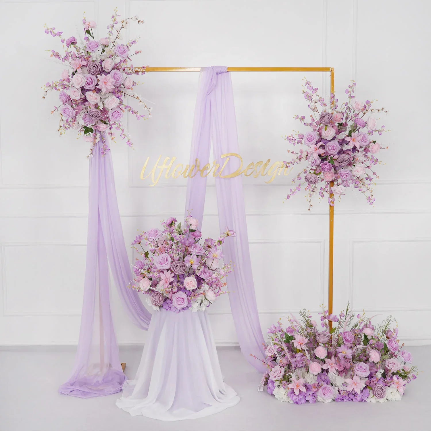 Uflower Artificial Purple Wedding KT Backdrop Flower Arch Decor SET80057 - Uflower