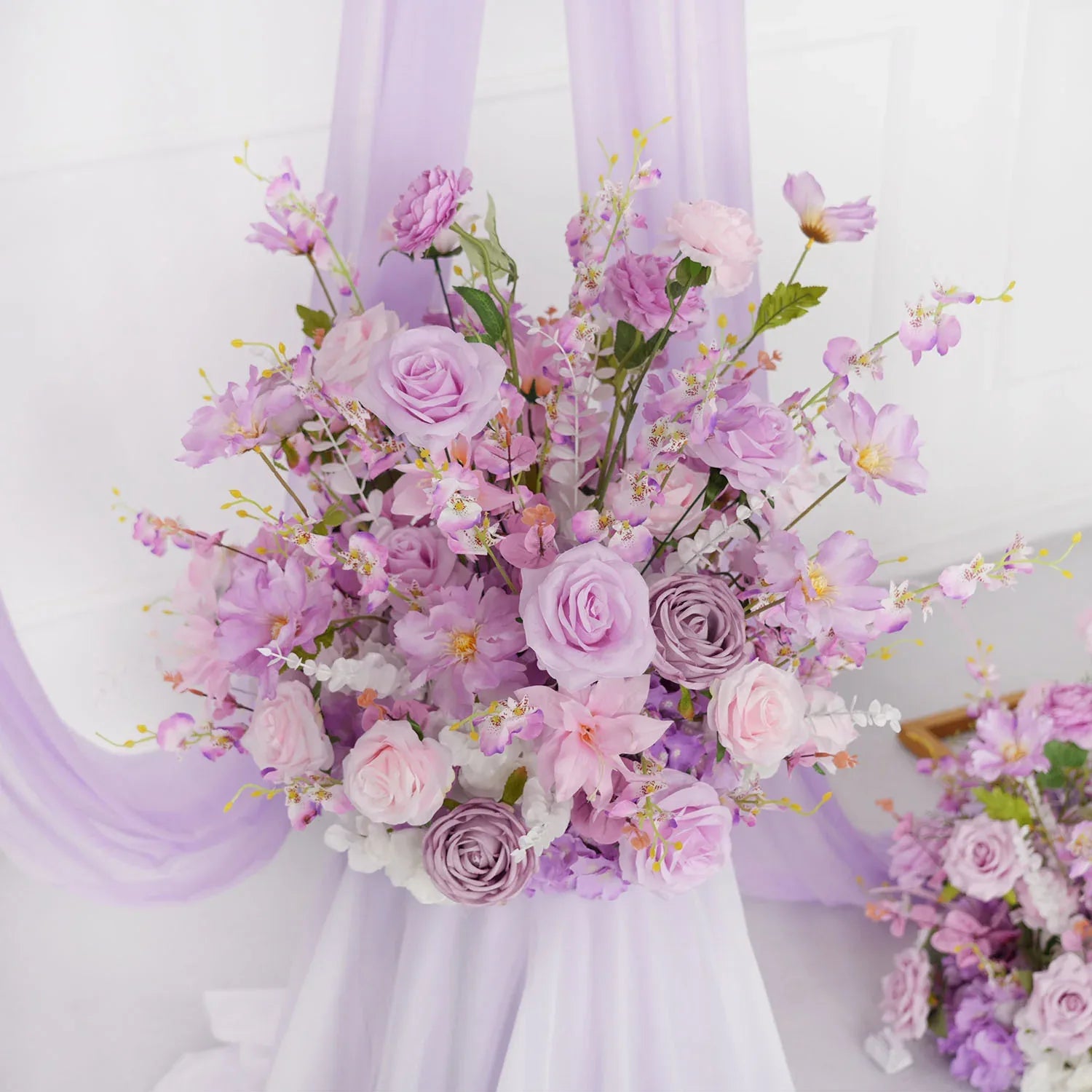 Uflower Artificial Purple Wedding KT Backdrop Flower Arch Decor SET80057 - Uflower