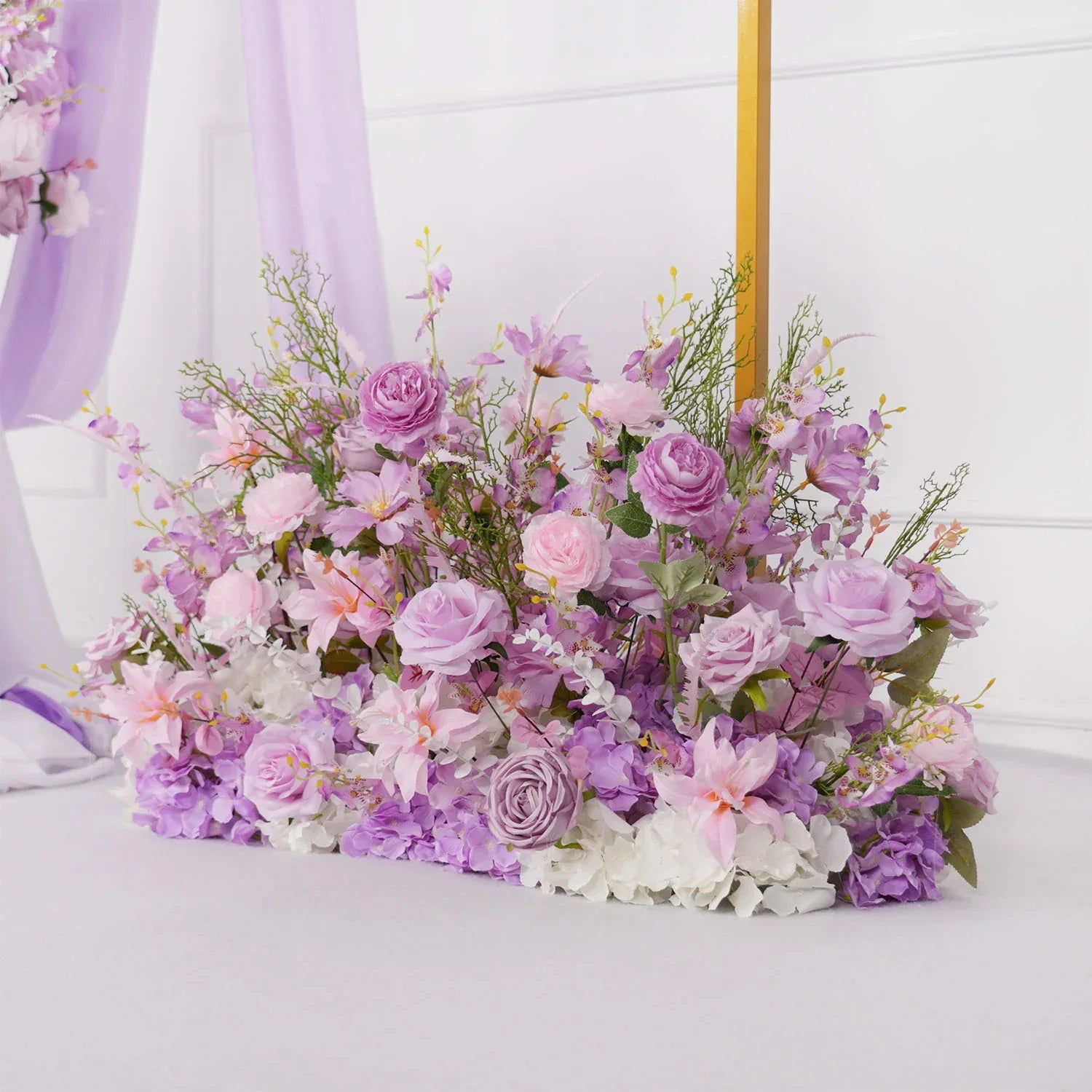 Uflower Artificial Purple Wedding KT Backdrop Flower Arch Decor SET80057 - Uflower