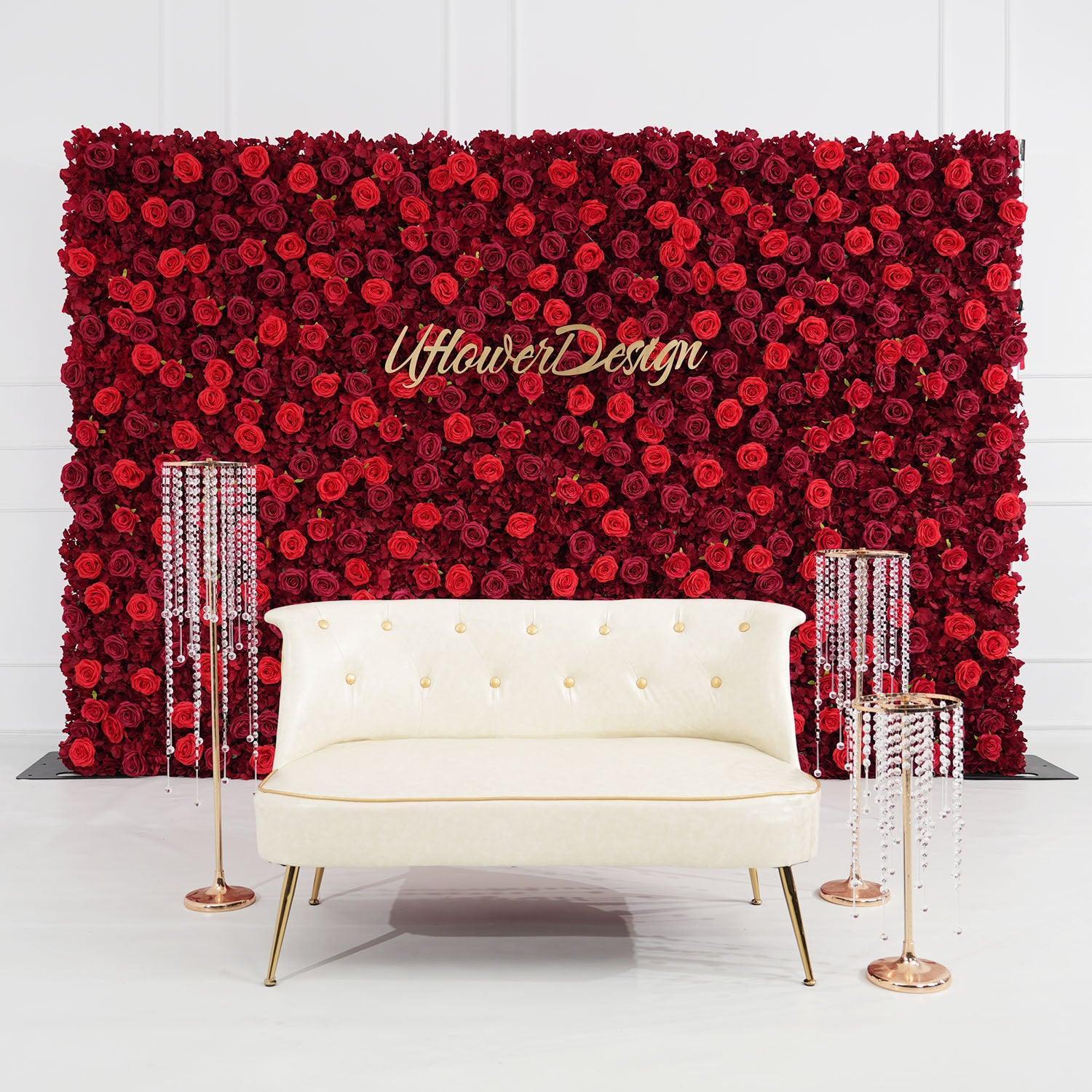 Uflower Artificial Red Rose Wedding Flower Wall Decoration SET80028 - Uflower