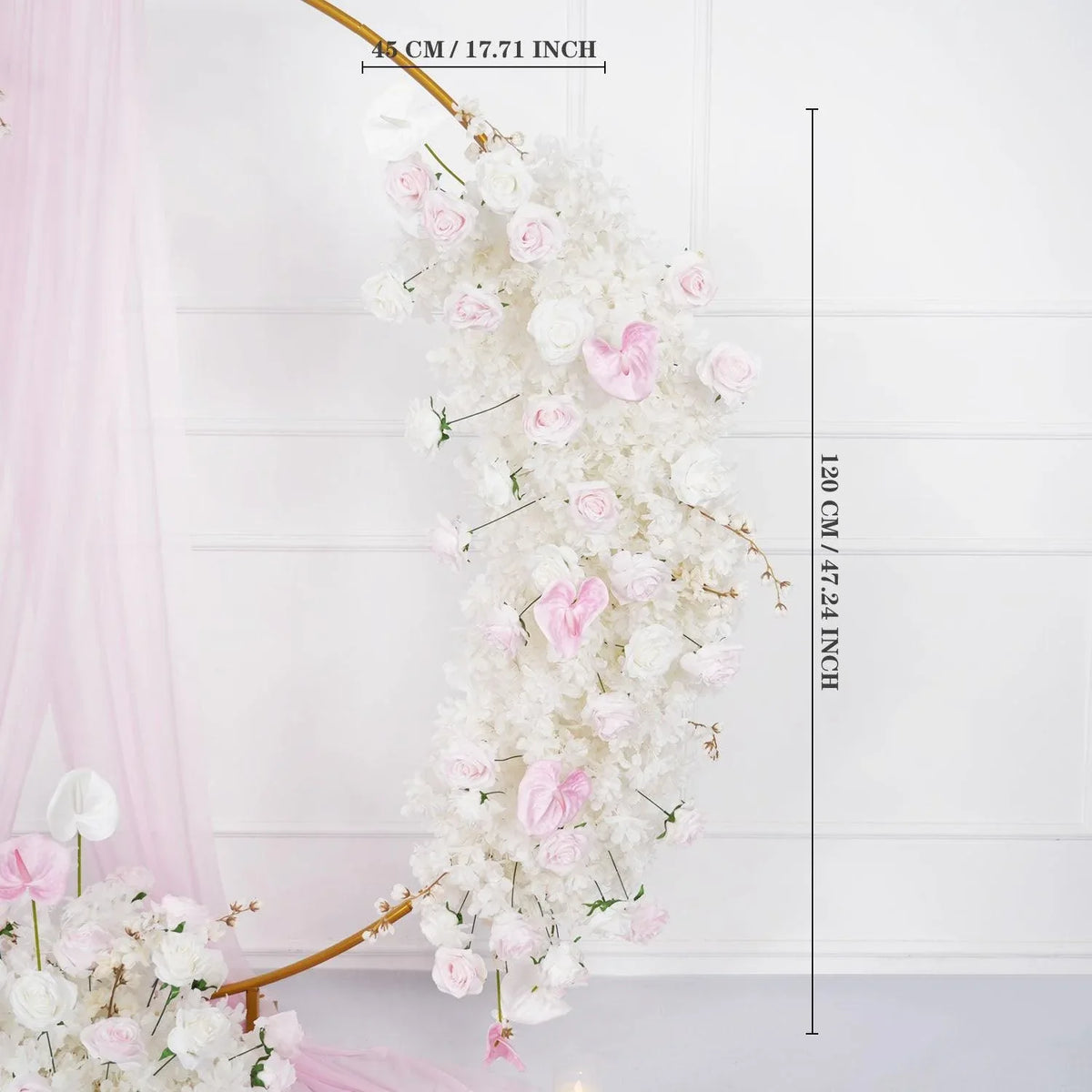 Uflower Artificial White Pink Rose Arch Flowers Set SET80006 - Uflower