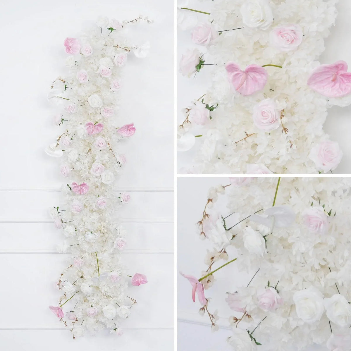 Uflower Artificial White Pink Rose Arch Flowers Set SET80006 - Uflower