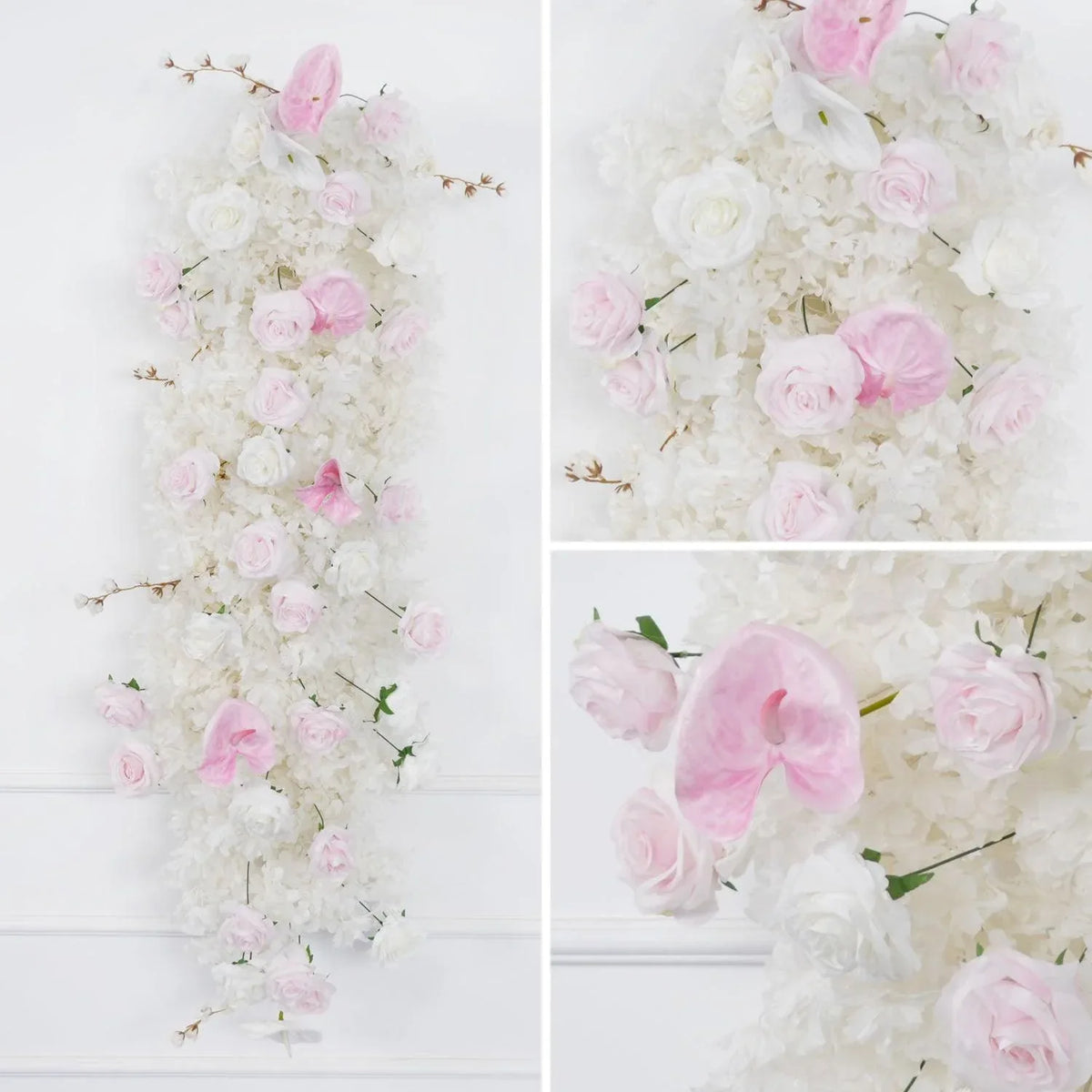 Uflower Artificial White Pink Rose Arch Flowers Set SET80006 - Uflower