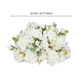 Uflower Artificial White Rose Table Centerpiece MB80020-01 - Uflower