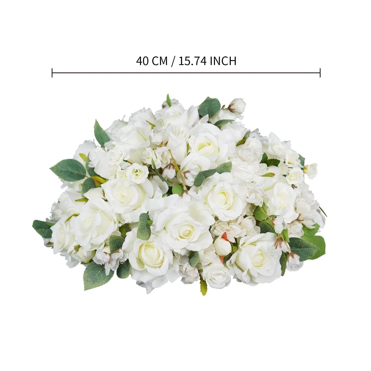 Uflower Artificial White Rose Table Centerpiece MB80020-01 - Uflower